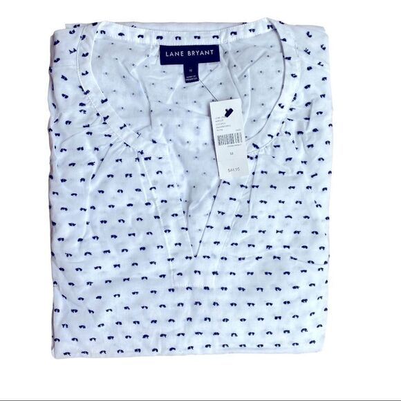 Lane Bryant Embroidered Cotton Blouse Sz 18 NWT - Picture 1 of 3